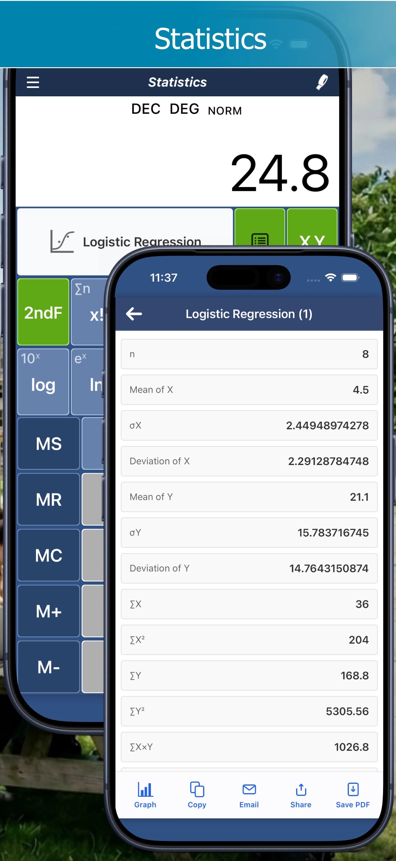 Calc Pro Statistics Calculator on iPhone